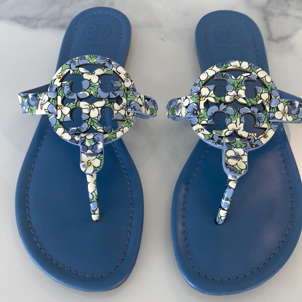 Tory Burch Miller Patent Leather Top and leather bottom Sandals